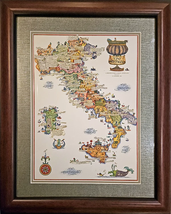 Vini D'Italia Map of Italy at Mario's Portofino Ristorante: The best Italian Restaurant in Midtown Reno NV